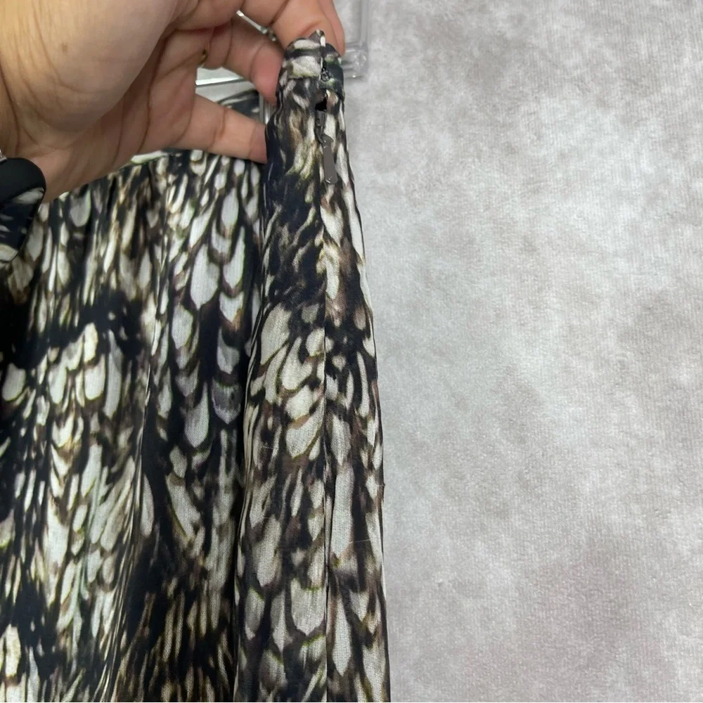 Peruvian Connection Plumage Maxi Skirt‎ In Brown Cream Women's Size US 10